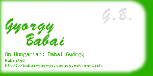 gyorgy babai business card