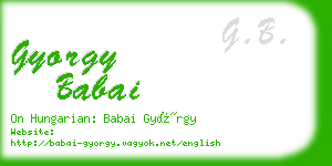 gyorgy babai business card